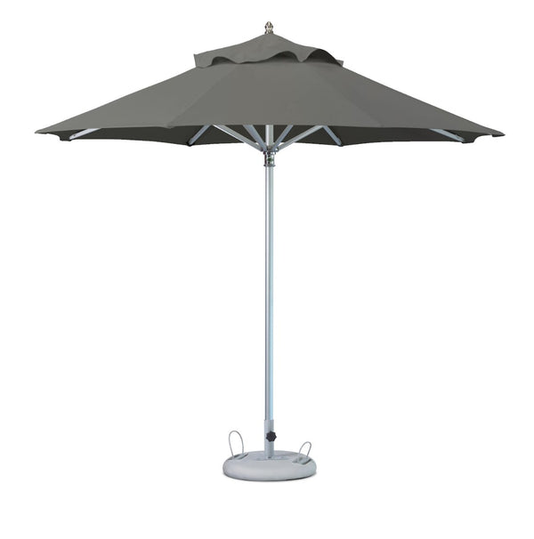 Homeroots 10' Charcoal Polyester Round Market Patio Umbrella  Aluminum 491974