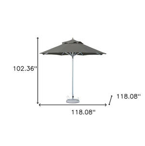 Homeroots 10' Charcoal Polyester Round Market Patio Umbrella  Aluminum 491974