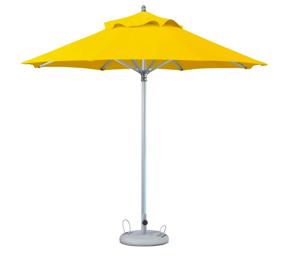 Homeroots 10' Yellow Polyester Round Market Patio Umbrella  Aluminum 491975