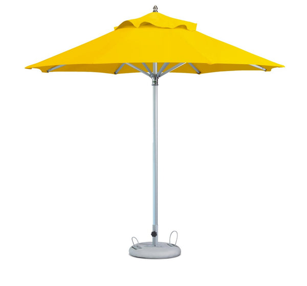 Homeroots 10' Yellow Polyester Round Market Patio Umbrella  Aluminum 491975