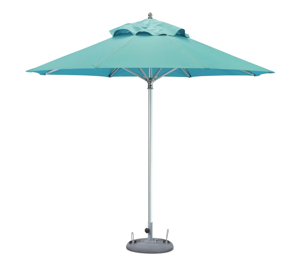 Homeroots 10' Aqua Polyester Round Market Patio Umbrella  Aluminum 491976