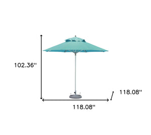 Homeroots 10' Aqua Polyester Round Market Patio Umbrella  Aluminum 491976