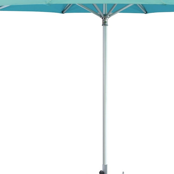 Homeroots 10' Aqua Polyester Round Market Patio Umbrella  Aluminum 491976