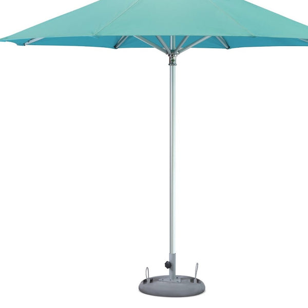 Homeroots 10' Aqua Polyester Round Market Patio Umbrella  Aluminum 491976