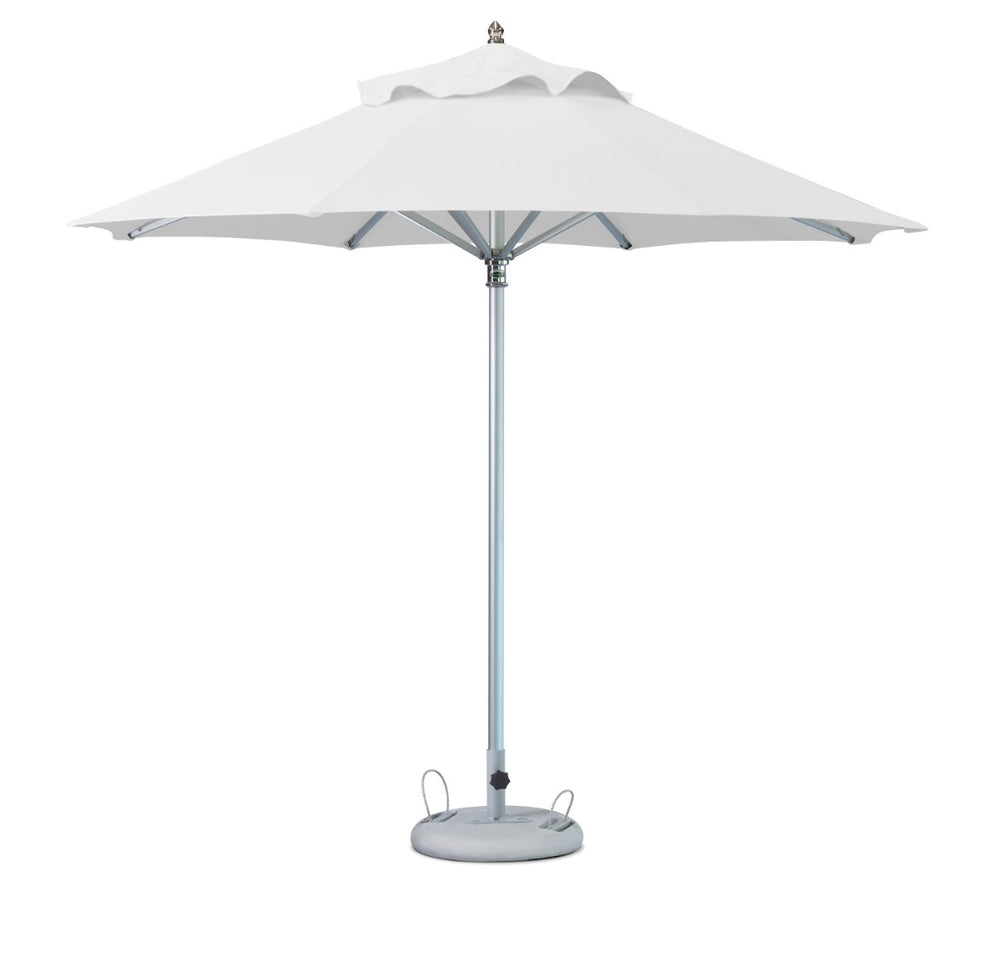 Homeroots 13' White Polyester Round Market Patio Umbrella  Aluminum 491977