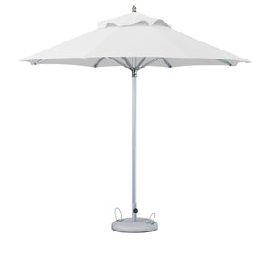 Homeroots 13' White Polyester Round Market Patio Umbrella  Aluminum 491977
