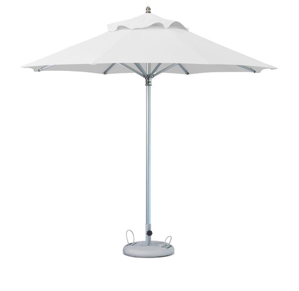 Homeroots 13' White Polyester Round Market Patio Umbrella  Aluminum 491977
