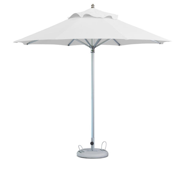 Homeroots 13' White Polyester Round Market Patio Umbrella  Aluminum 491977