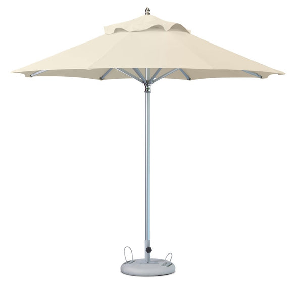 Homeroots 13' Ecru Polyester Round Market Patio Umbrella  Aluminum 491978
