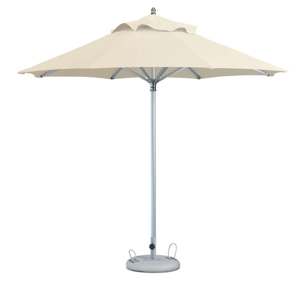 Homeroots 13' Ecru Polyester Round Market Patio Umbrella  Aluminum 491978