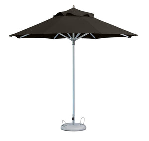 Homeroots 13' Black Polyester Round Market Patio Umbrella  Aluminum 491979