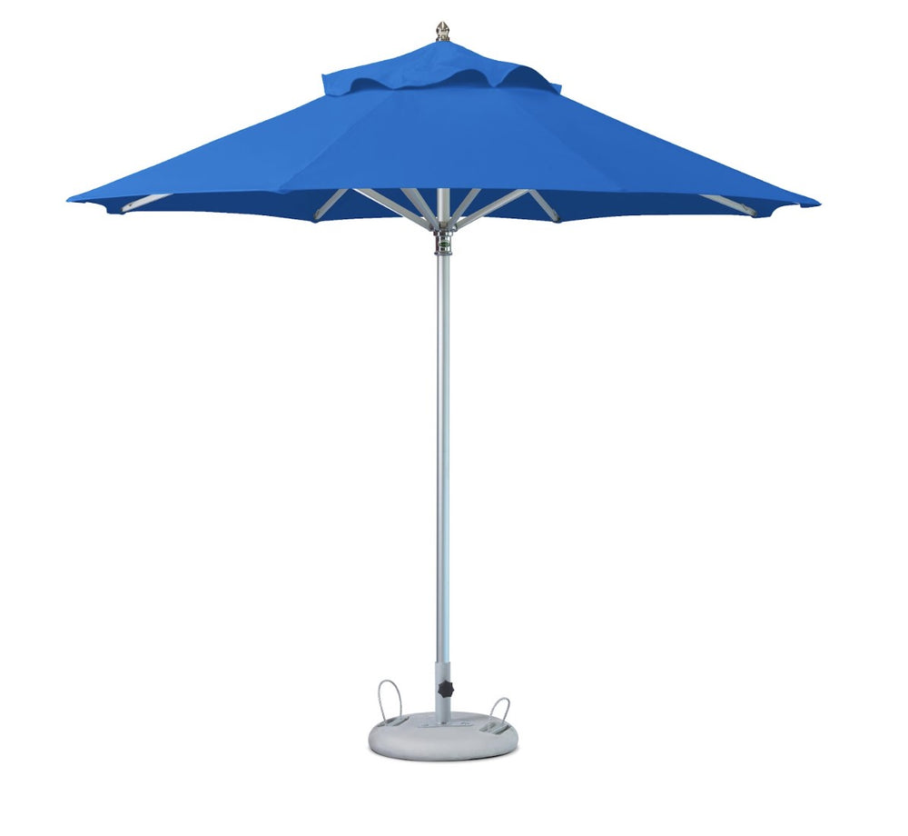 Homeroots 13' Blue Polyester Round Market Patio Umbrella  Aluminum 491980