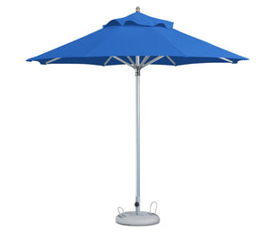 Homeroots 13' Blue Polyester Round Market Patio Umbrella  Aluminum 491980