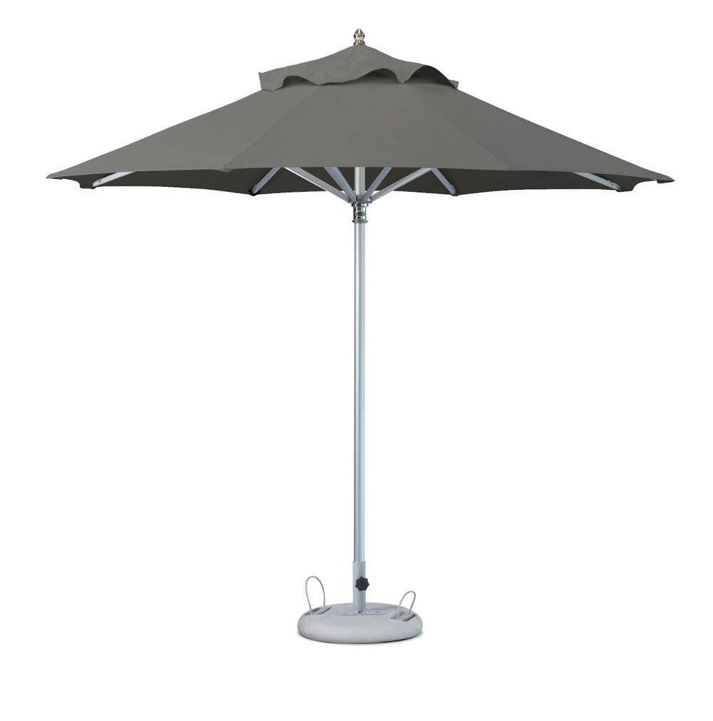 Homeroots 13' Charcoal Polyester Round Market Patio Umbrella  Aluminum 491981