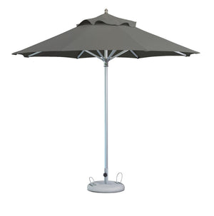 Homeroots 13' Charcoal Polyester Round Market Patio Umbrella  Aluminum 491981