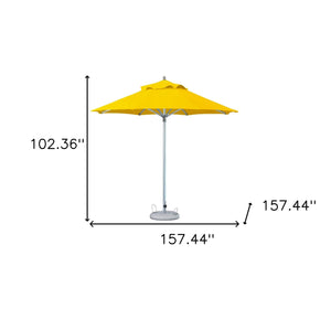 Homeroots 13' Yellow Polyester Round Market Patio Umbrella  Aluminum 491982