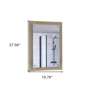 Homeroots 28" Wood Framed Bathroom Vanity Mirror   491984