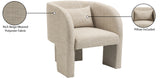 Sawyer Beige Weaved Polyester Fabric Accent Chair 491Beige Meridian Furniture