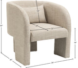 Sawyer Beige Weaved Polyester Fabric Accent Chair 491Beige Meridian Furniture