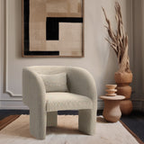 Sawyer Beige Weaved Polyester Fabric Accent Chair 491Beige Meridian Furniture