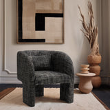 Sawyer Black Weaved Polyester Fabric Accent Chair 491Black Meridian Furniture