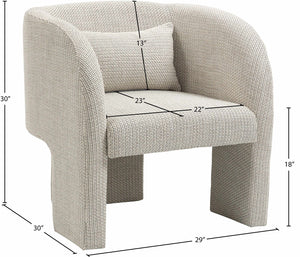 Sawyer Cream Weaved Polyester Fabric Accent Chair 491Cream Meridian Furniture
