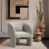Sawyer Cream Weaved Polyester Fabric Accent Chair 491Cream Meridian Furniture