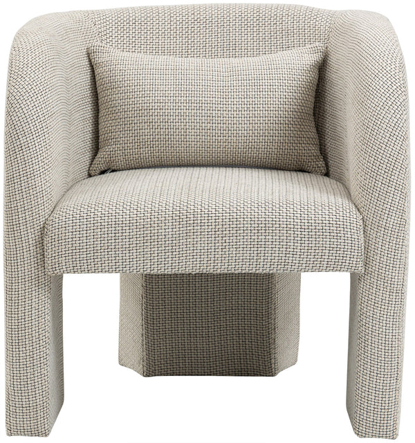 Sawyer Cream Weaved Polyester Fabric Accent Chair 491Cream Meridian Furniture