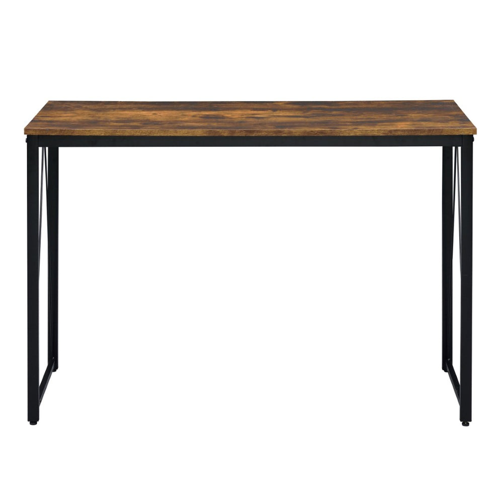 English Elm Weathered Oak Writing Desk - 47.5" Stylish Home Office Desk With Metal Sled Base For Modern Spaces B062P184523-GIGA