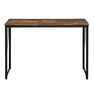 English Elm Weathered Oak Writing Desk - 47.5" Stylish Home Office Desk With Metal Sled Base For Modern Spaces B062P184523-GIGA