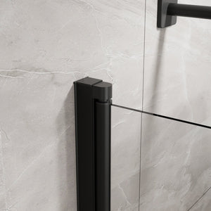 English Elm Goodyo Frameless Bathtub Pivot Screen Tempered Glass Panel with Matte Black Hardware D163147916