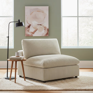 English Elm Chelsea Armless Chair - Soft Beige Corduroy, Modern Design, Plush Comfort For Small Spaces B050P401998