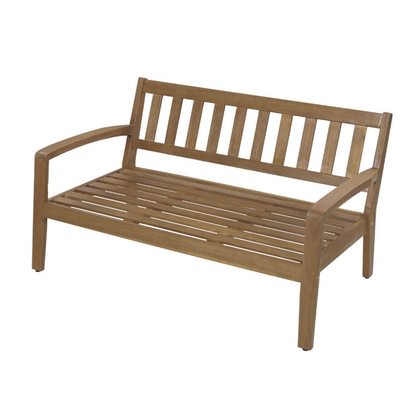 English Elm 2-piece Outdoor Acacia Wood Loveseat Set with Water-resistant Cushions for Patio Decks 57976.00SETFGRY_57976.00SETCUSH-REDSKIN
