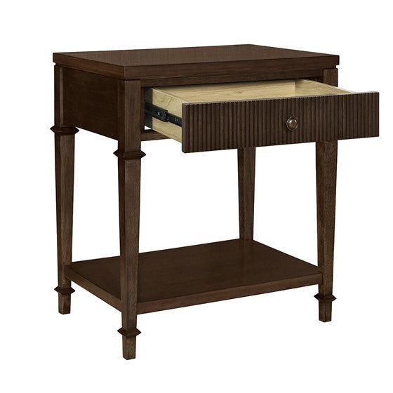 English Elm Kenna Solid Wood Nightstand with Drawer & Lower Shelf, Dark Coffee Finish, 125 lb Top Capacity B035P256572
