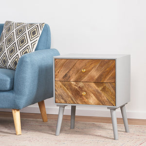 English Elm Christopher Knight Home® - MANGO Mid-Century 2-Drawer Accent Cabinet with Mango Wood Fronts, KD Legs, Natural Finish, 20"W 66674.00