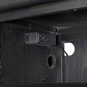 English Elm Peppercorn Server with 4 Storage Cabinets, Elm Veneer Finish, Power-Ready Design & Custom Hardware Black 68 L x 22 W x 34 H B2699P237504
