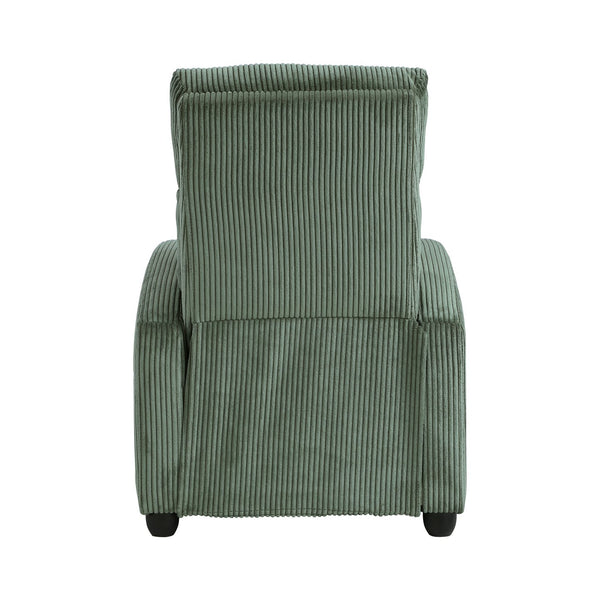 English Elm Modern Parsons Push Back Recliner Chair in Soft Corduroy Fabric — Sleek Comfortable Living Room Lounger with Solid Wood Frame and Easy Recline Mechanism Green 30 L x 27 W x 21.5 H B011P395854