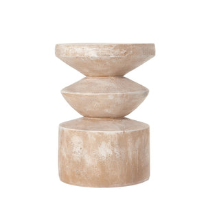 English Elm 15.16 Inch Handmade Mgo Tiered Round Side Table for Patio Balcony or Living Room N772P390766A
