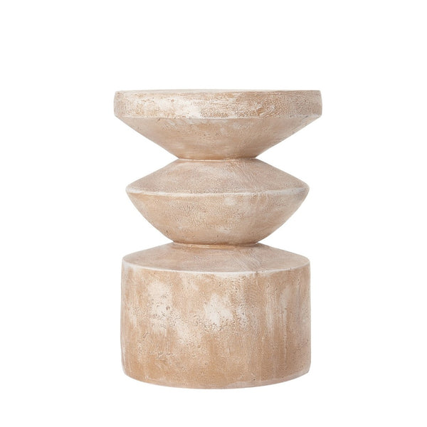 English Elm 15.16 Inch Handmade Mgo Tiered Round Side Table for Patio Balcony or Living Room N772P390766A