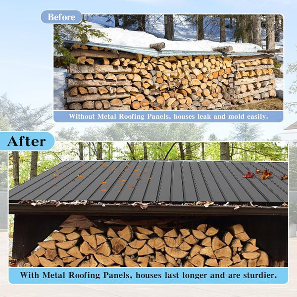 English Elm 20 Galvanized Steel Corrugated Roofing Panels Weatherproof Coverage for Sheds Pergolas Garages W1859P483713