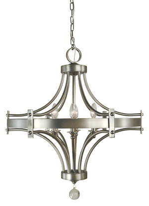 Framburg 6 Light Antique Brass Quatrefoil Mini Chandelier - Elegant Design For Stylish Home Décor Upgrade Satin Pewter With Polished Nickel Accents Metal 4920 Sp/Pn