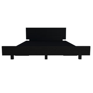HomeRoots Black Distressed Solid Wood Twin Bed Rustic Farmhouse Bedroom Frame for Kids 492005