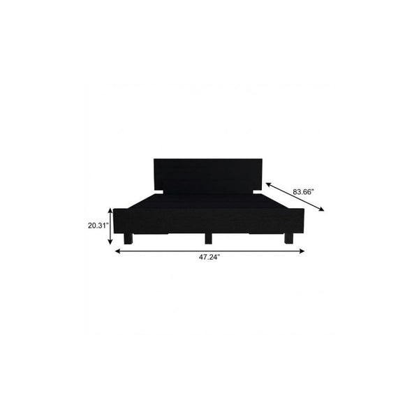 Black Distressed Solid Wood Twin Bed Rustic Farmhouse Bedroom Frame for Kids