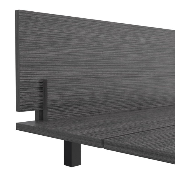 Smoky Charcoal Solid Wood Twin Platform Bed Sleek Youth Bedroom Furniture Frame