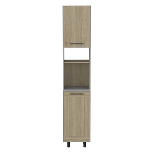 HomeRoots 82" Gray and Oak Pantry Cabinet - Tall, Slim Storage Solution for Kitchen, Laundry, or Garage Spaces 492008