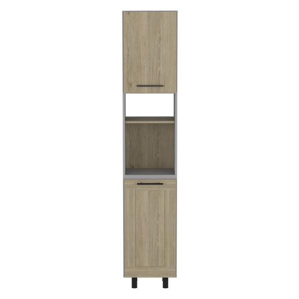 HomeRoots 82" Gray and Oak Pantry Cabinet - Tall, Slim Storage Solution for Kitchen, Laundry, or Garage Spaces 492008