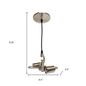 Brass Finished Two Light Metal Chandelier for Elegant Dining and Living Spaces