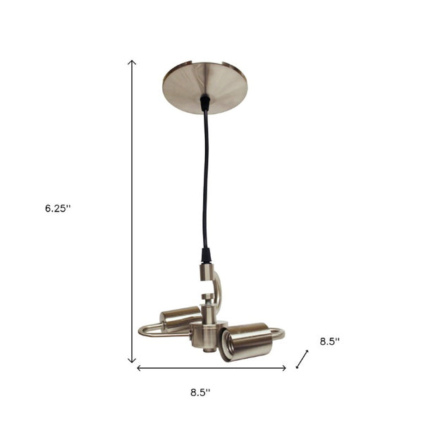 Brass Finished Two Light Metal Chandelier for Elegant Dining and Living Spaces