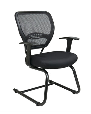 OSP Home Furnishings Professional Airgrid Mesh Back Visitor Chair with Lumbar Support and Padded Sled Base Seat 5505