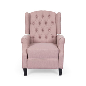 English Elm Christopher Knight Home® - 28" 28" Wide Manual Wing Chair Recliner Light Pink Fabric Push-Back Tufted Diamond Stitch Cozy Elegance 68629.00LBLSH